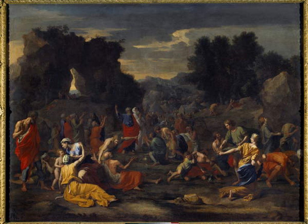 Detail of The Israelites Collecting Manna In The Desert, 17th century by Nicolas Poussin