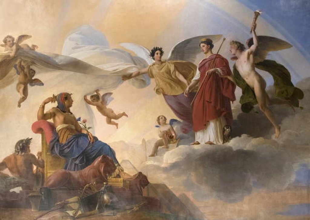 Detail of The Study and Genia Devote Ancient Egypt to Greece by Francois Edouard Picot