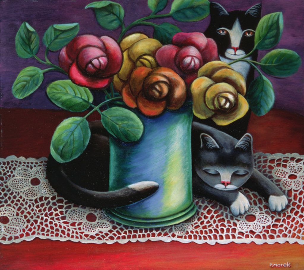 Detail of Roses and Old Lace by Jerzy Marek