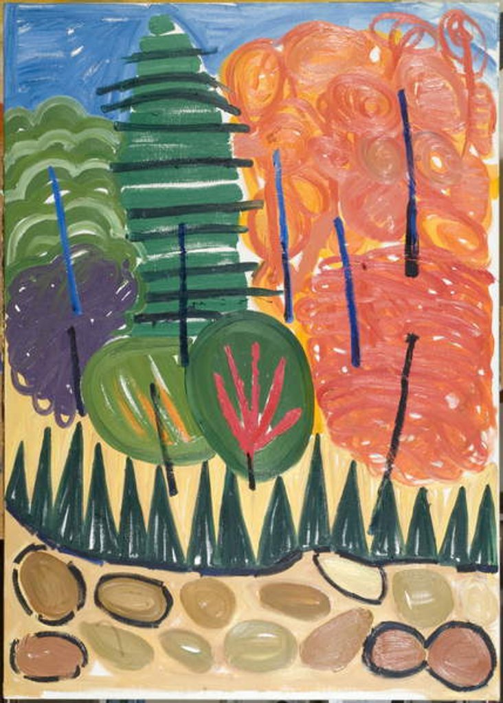 Detail of Blue Poles, 2007 by Janet McKenzie