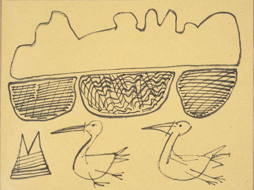 Detail of Birds and lochs, 2016 by Janet McKenzie