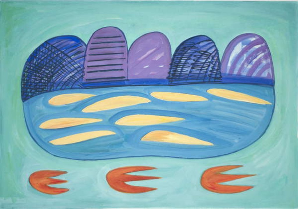 Detail of Mountains and Loch, 2015 by Janet McKenzie