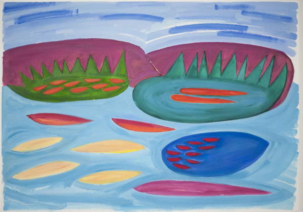 Detail of Mountains and Pools, 2015 by Janet McKenzie