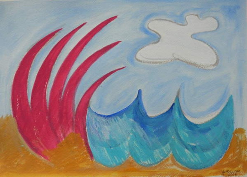 Detail of Wormiston sea, 2013 by Janet McKenzie