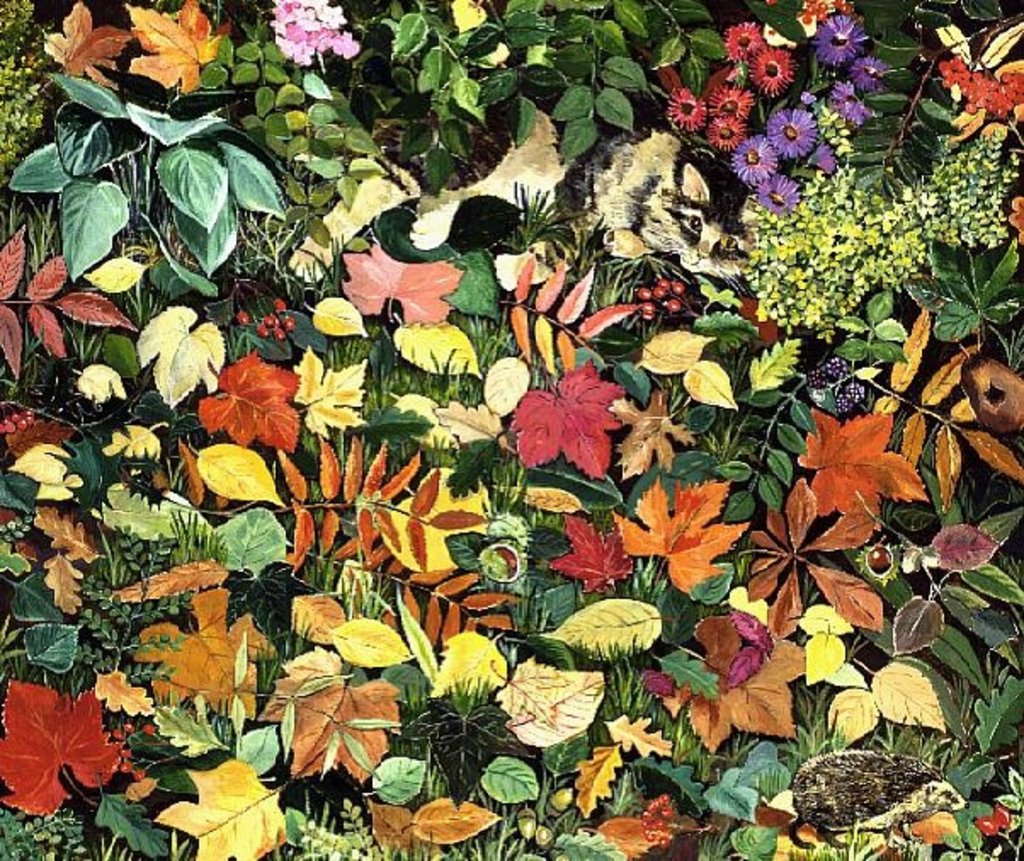 Detail of Autumnal Cat by Hilary Jones