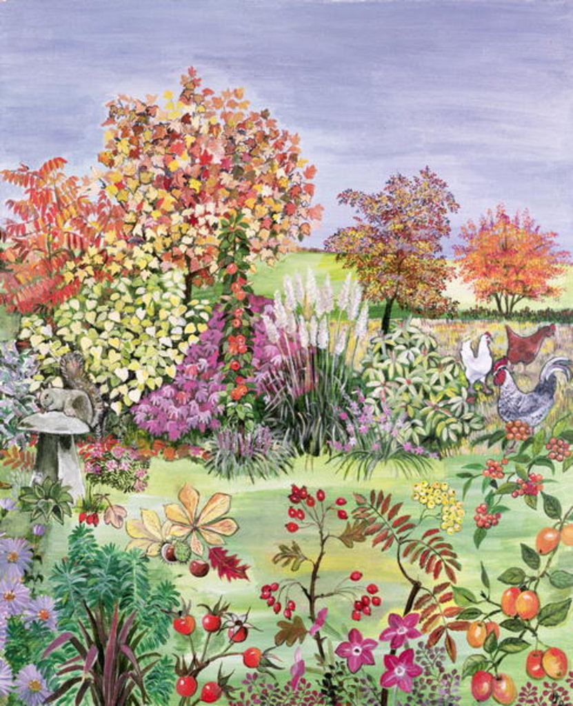 Detail of Autumn from The Four Seasons by Hilary Jones