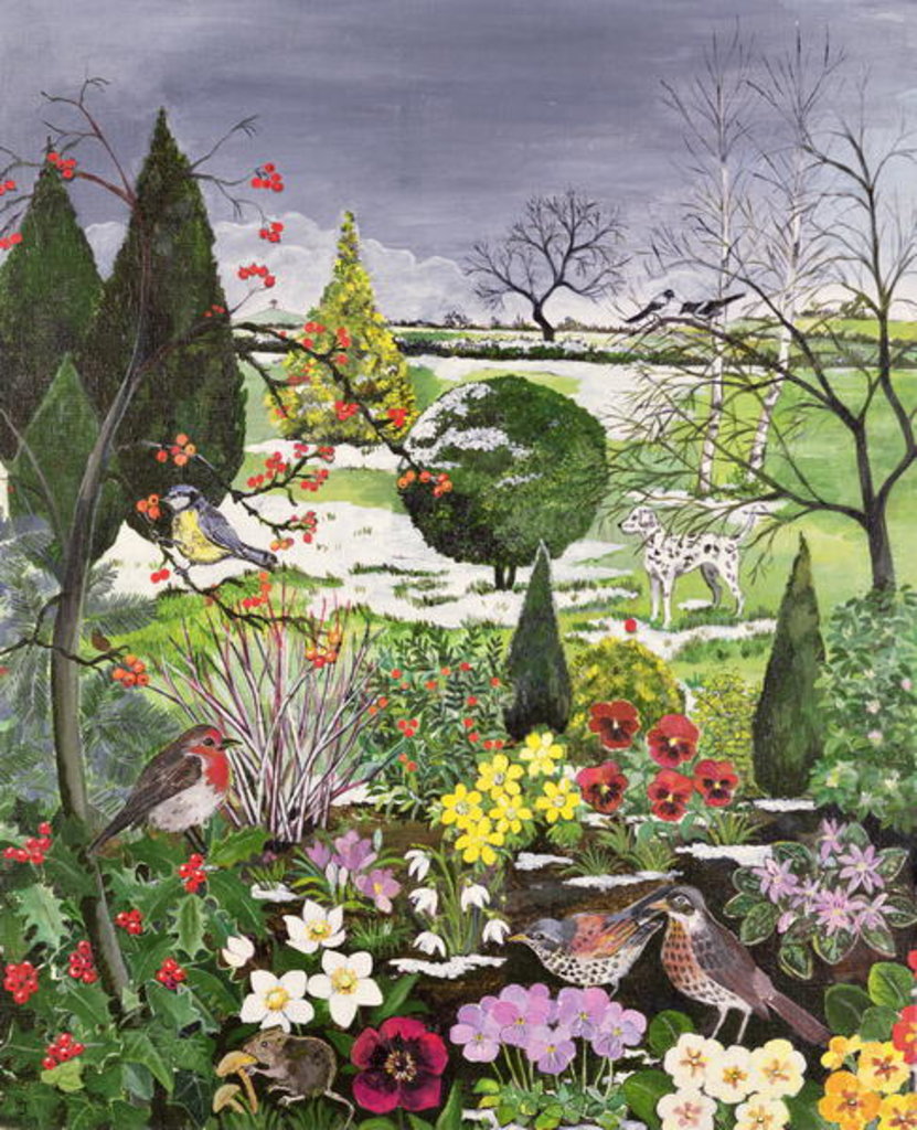 Detail of Winter from The Four Seasons, 1989 by Hilary Jones