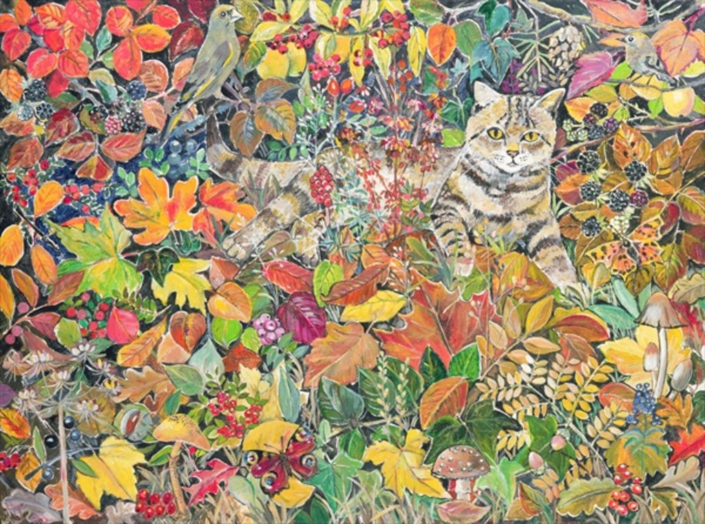 Detail of Tabby in Autumn, 1996 by Hilary Jones