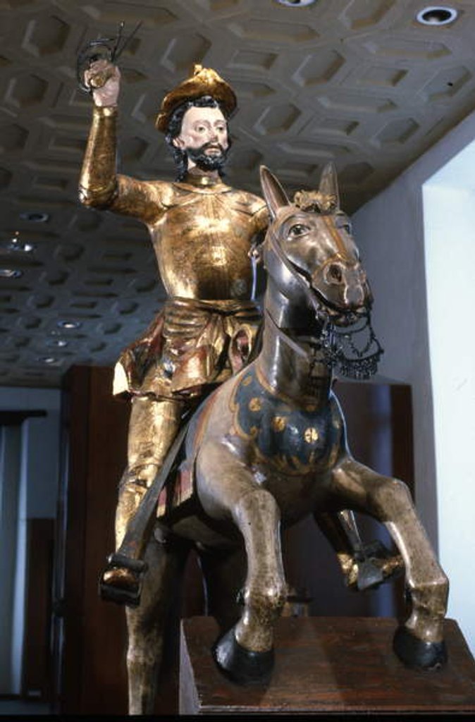 Detail of Equestrian statue of St. James by School Mexican