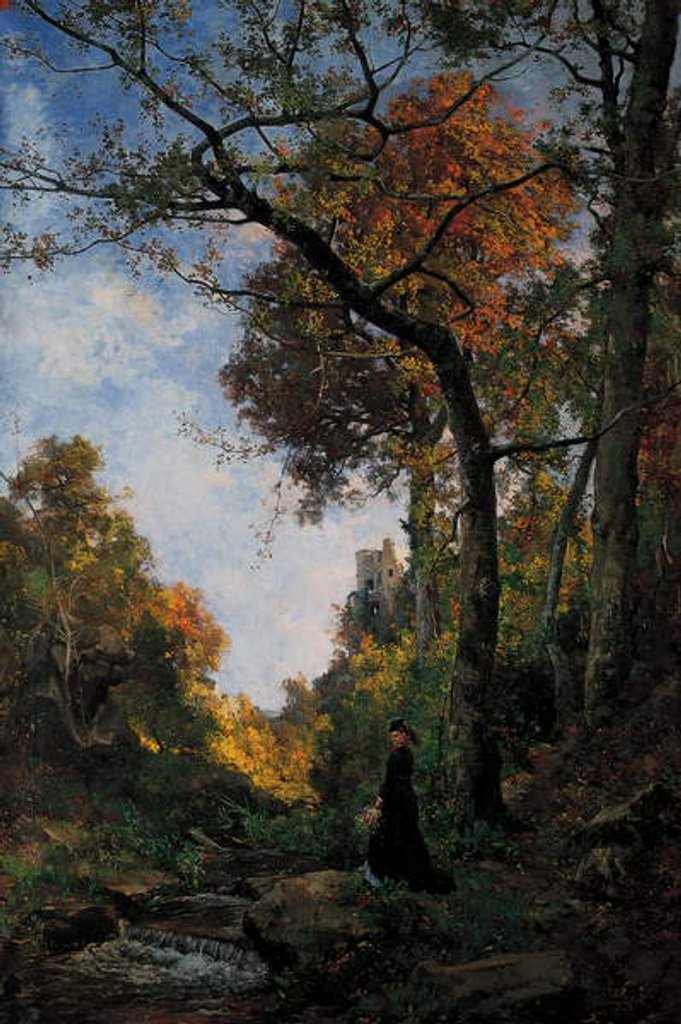 Detail of Cernay. Autumn walk, 1869 by Emmanuel Lansyer