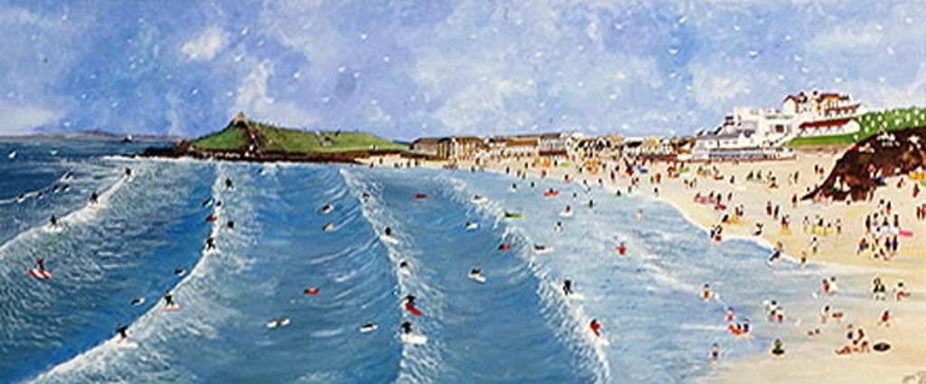 Detail of Surfing at Porthmeor by Judy Joel