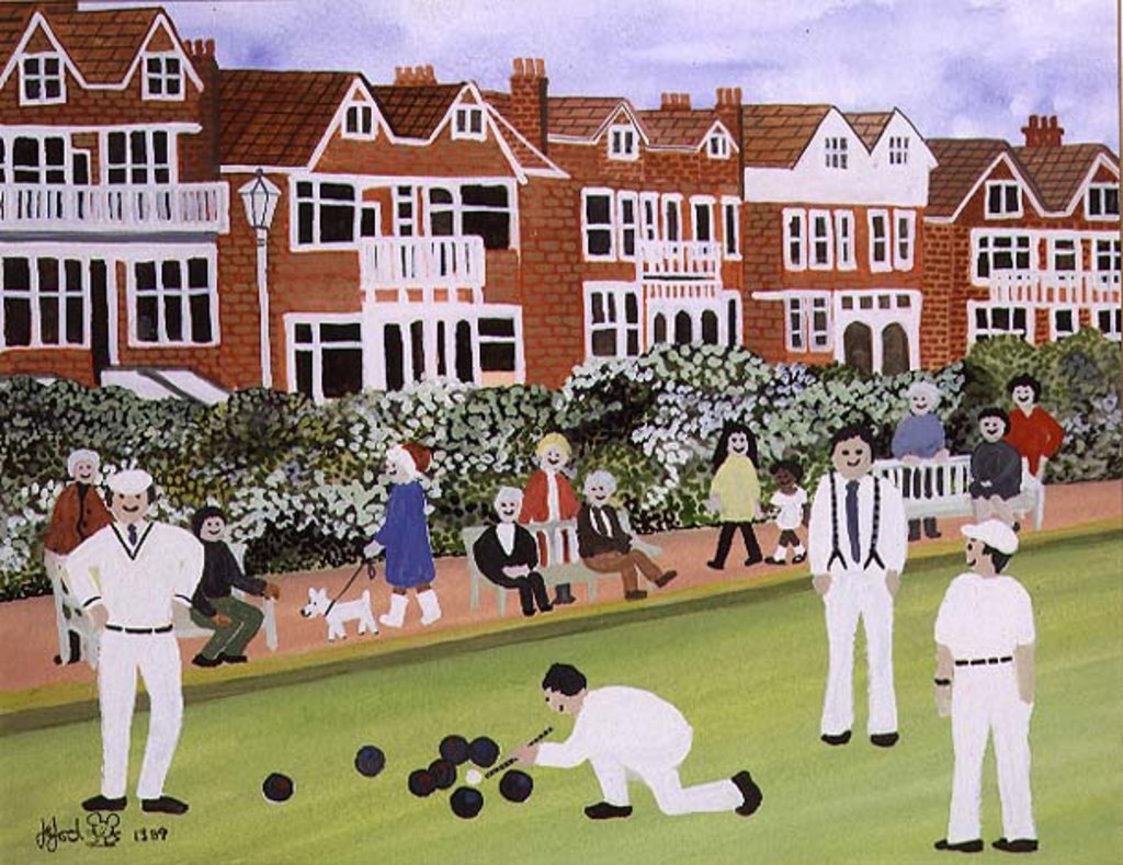 Detail of Bowling at Eastbourne by Judy Joel