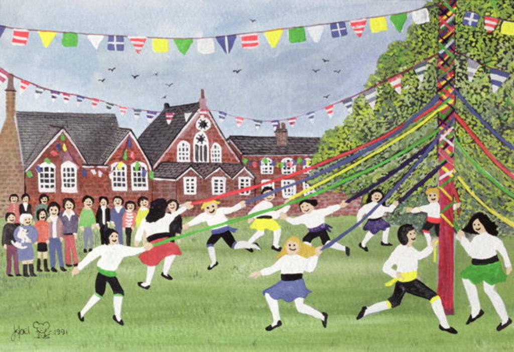 Detail of Maypole Dancing, 1991 by Judy Joel