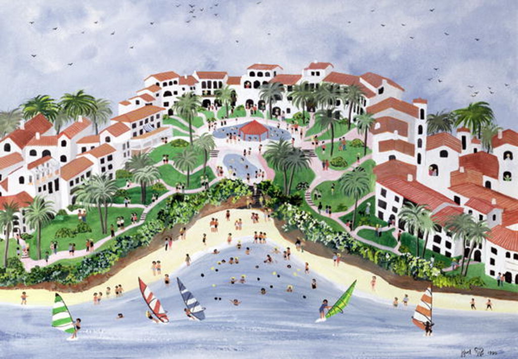 Detail of Timeshare Temptation, 1990 by Judy Joel