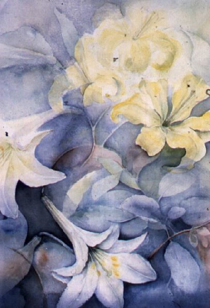 Detail of Lilium, Hearts Desire and Imperiale by Karen Armitage