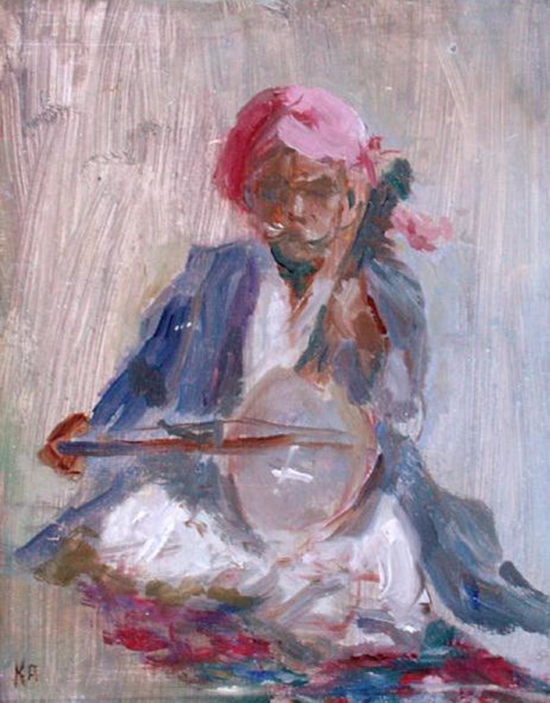 Detail of The Sitar Player, 2001 by Karen Armitage
