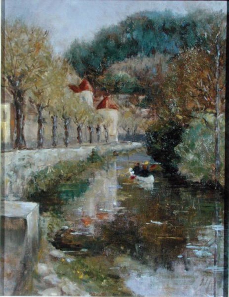 Detail of Canal at Noyers, Burgundy, 2002 by Karen Armitage