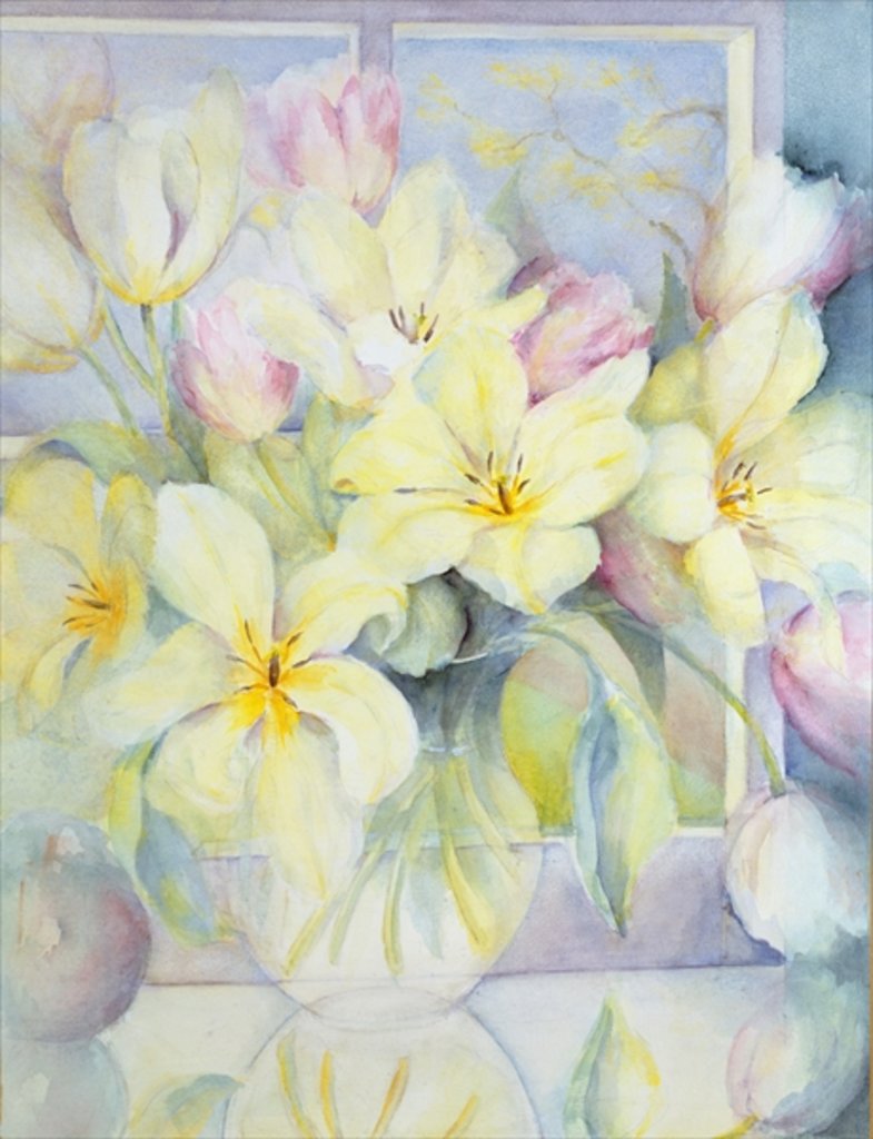 Detail of Spring tulips by Karen Armitage