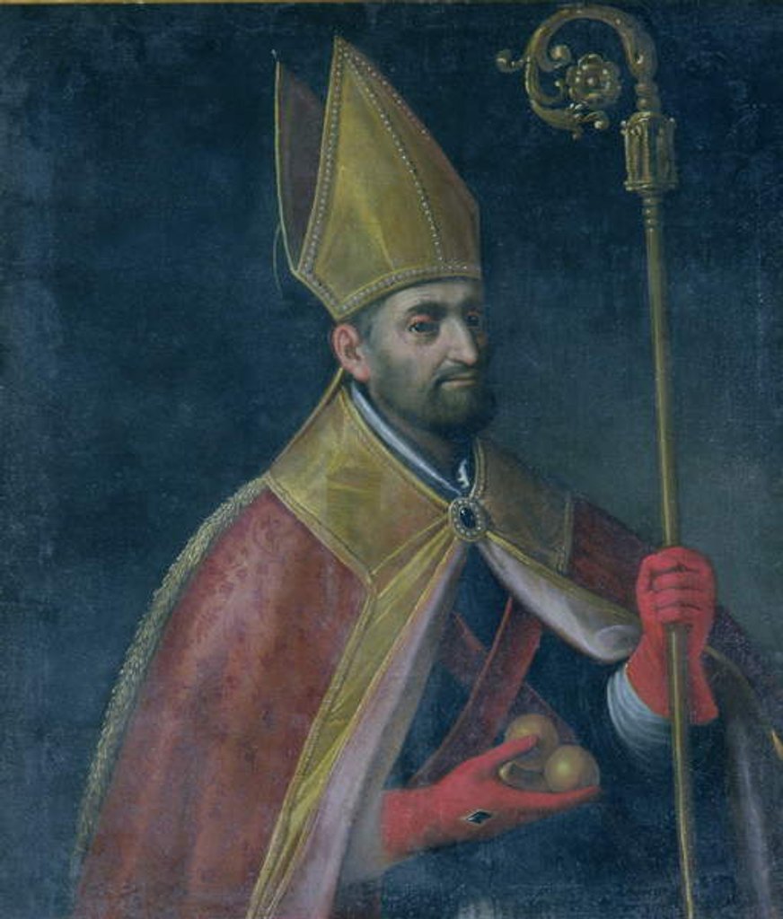 Detail of Portrait of St. Nicholas, 1700 by Italian School