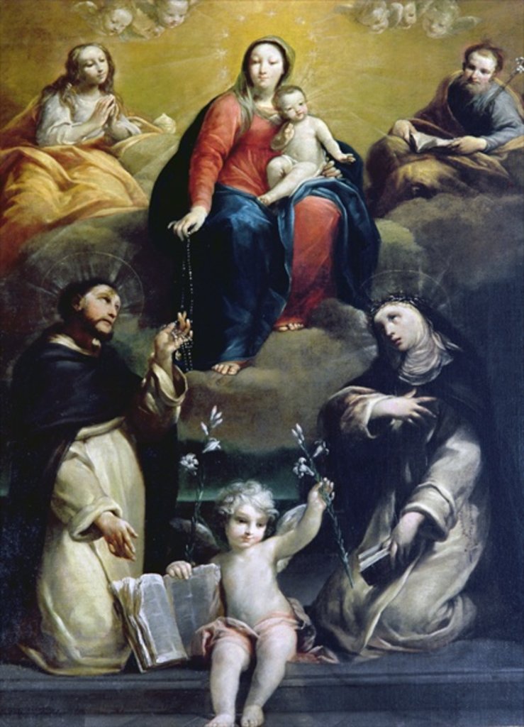 Detail of The Madonna of the Rosary with SS Dominic, Catherine, Mary Magdalene, and Joseph, 1732 by Luigi Crespi