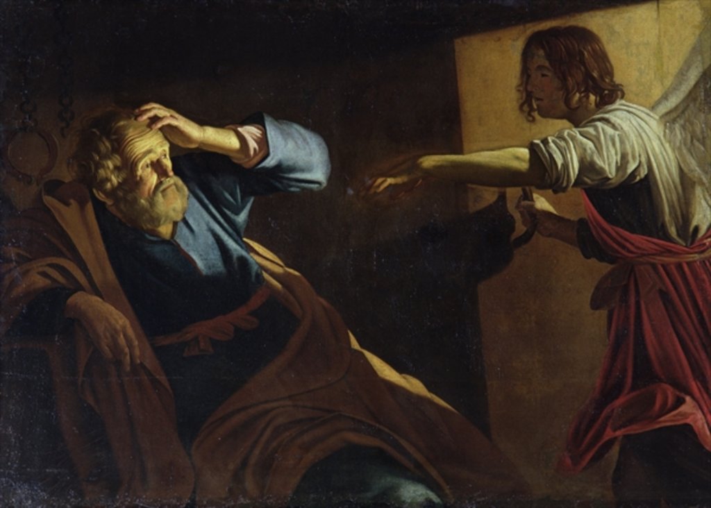 Detail of St. Peter Released from Prison by Gerrit van Honthorst