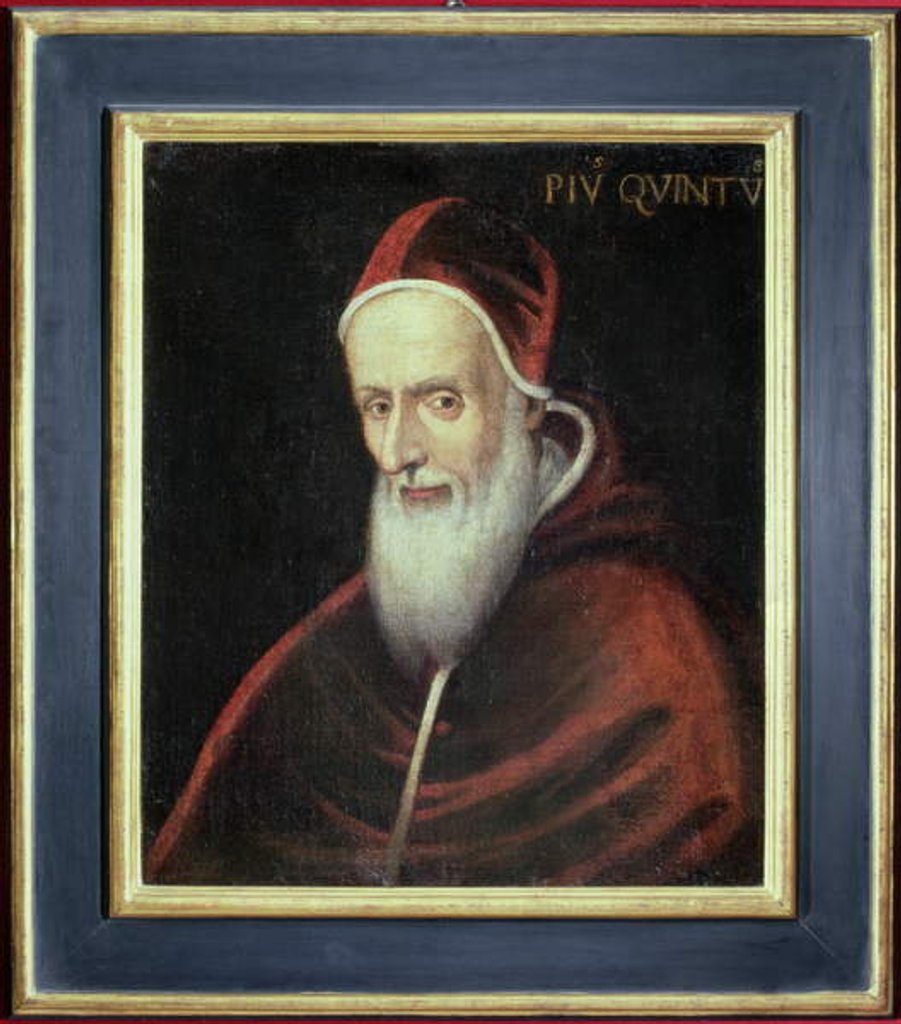 Detail of Portrait of Pope Pius V by Italian School