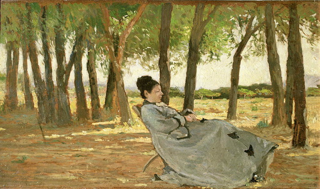 Detail of Portrait of Signora Martelli by Giovanni Fattori