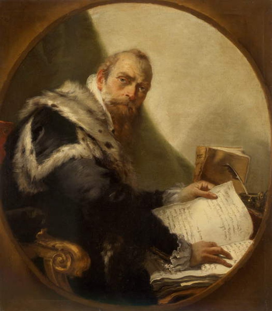 Detail of Portrait of Antonio Riccobono by Giovanni Battista Tiepolo