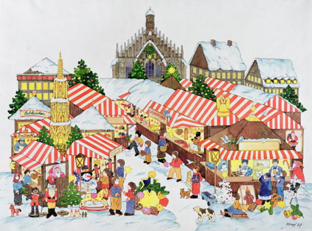 Detail of Christkindlmarket, Nuernberg, 1987 by Christian Kaempf