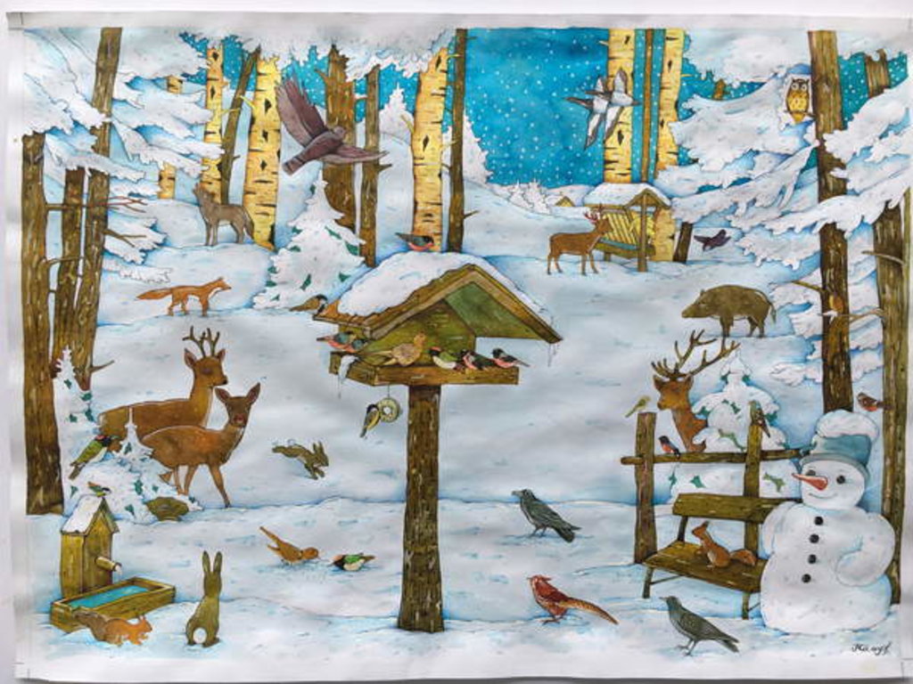 Detail of Winter in the forest by Christian Kaempf