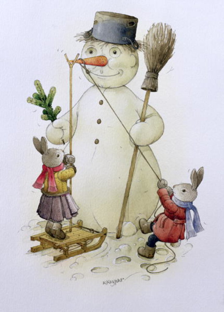Detail of Snowman and Hares, 1999 by Kestutis Kasparavicius