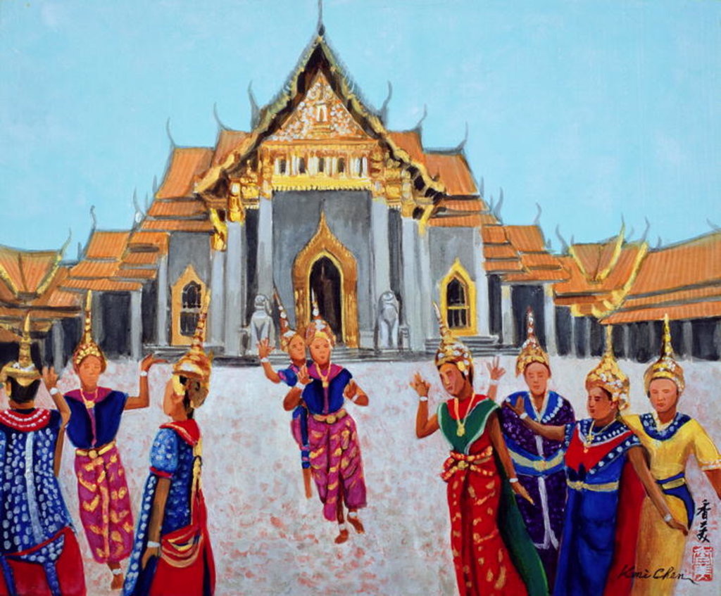 Detail of Traditional Thai Dance, 1990 by Komi Chen