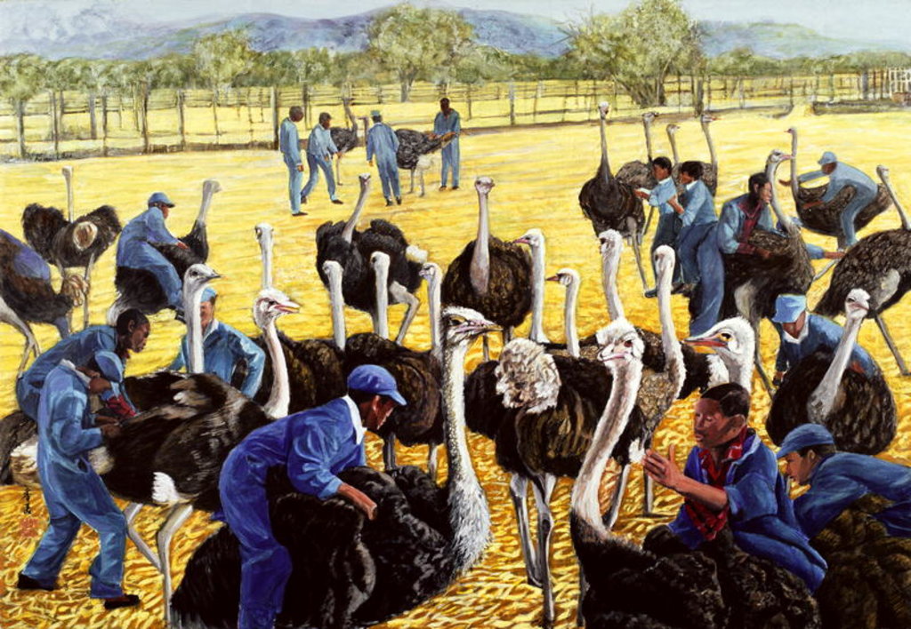 Detail of Ostrich Farm, 1988 by Komi Chen
