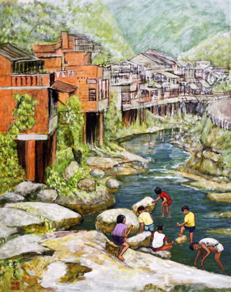 Detail of Village by the River, 1992 by Komi Chen
