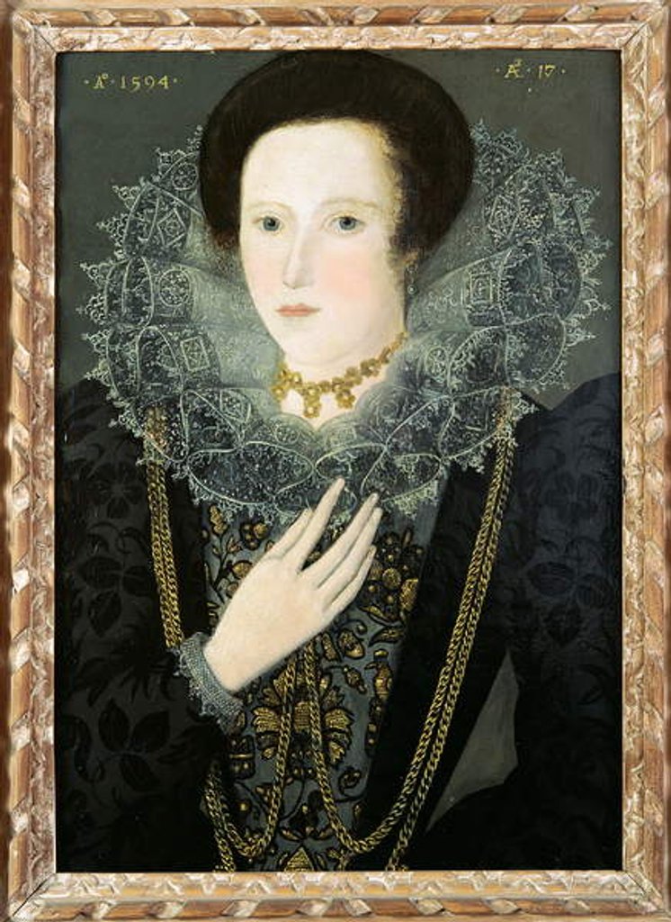 Detail of Dorothy Huddelston, 1594 by Nicholas Hilliard