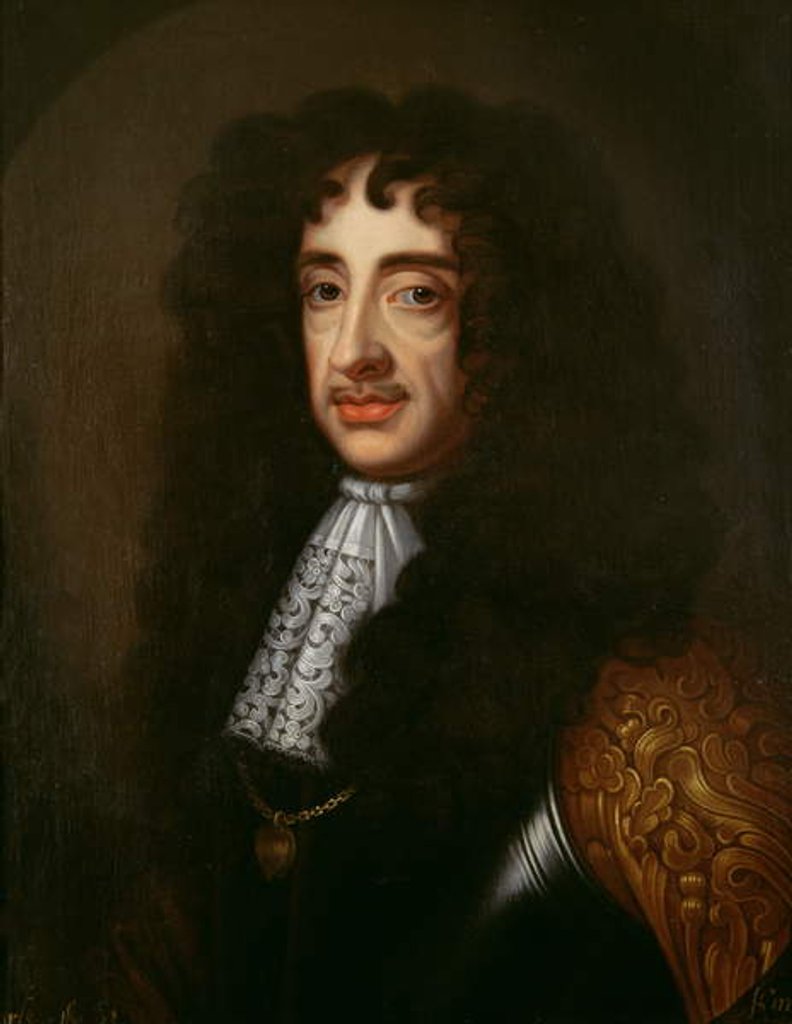 Detail of Portrait of Charles II by English School