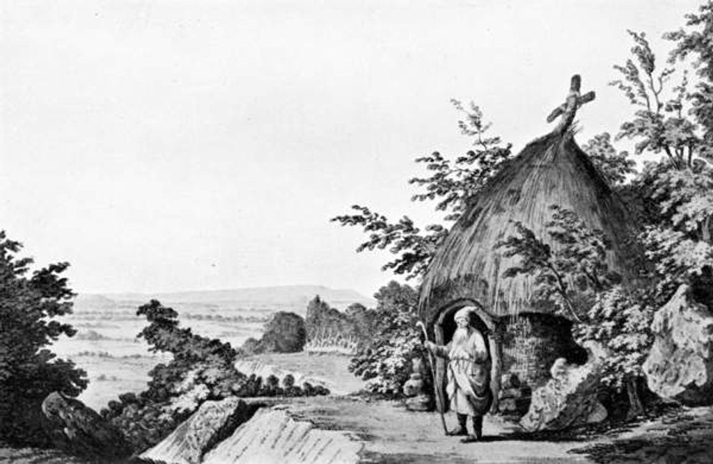Detail of The Hermitage at Selborne, 1777 by Samuel Hieronymous (after) Grimm