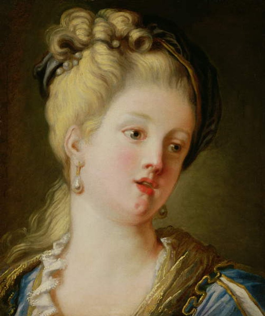 Detail of Portrait of a young woman by Jean-Honore Fragonard