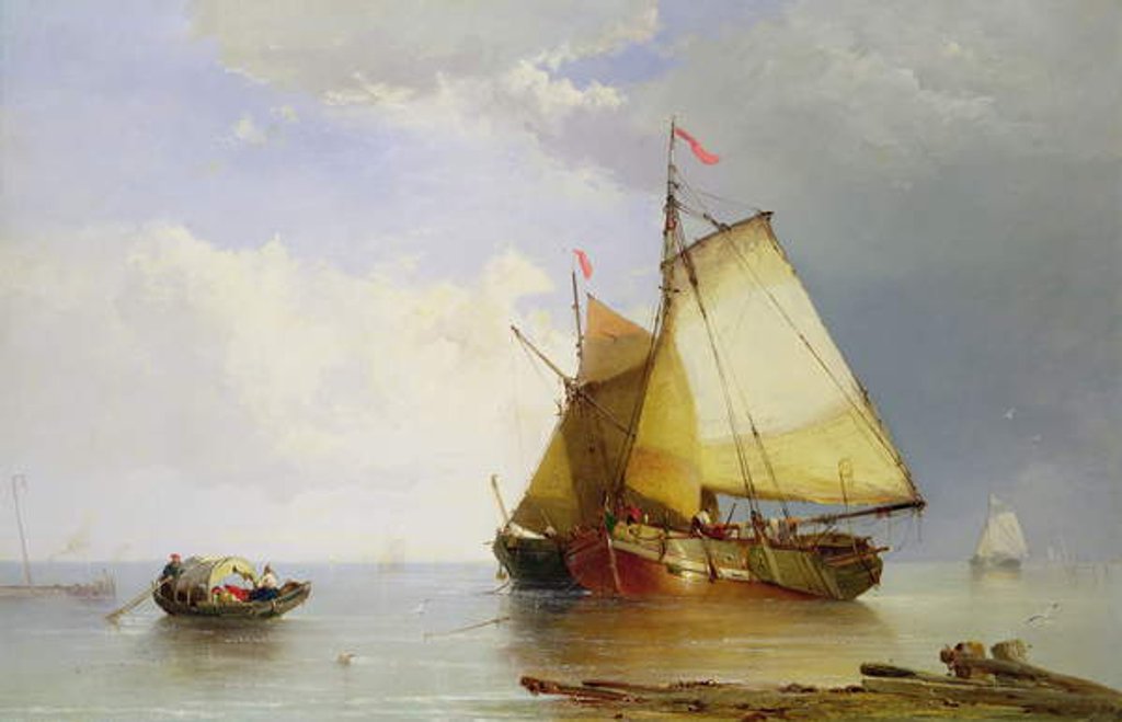 Detail of Shipping in a Calm, 1869 by James Webb