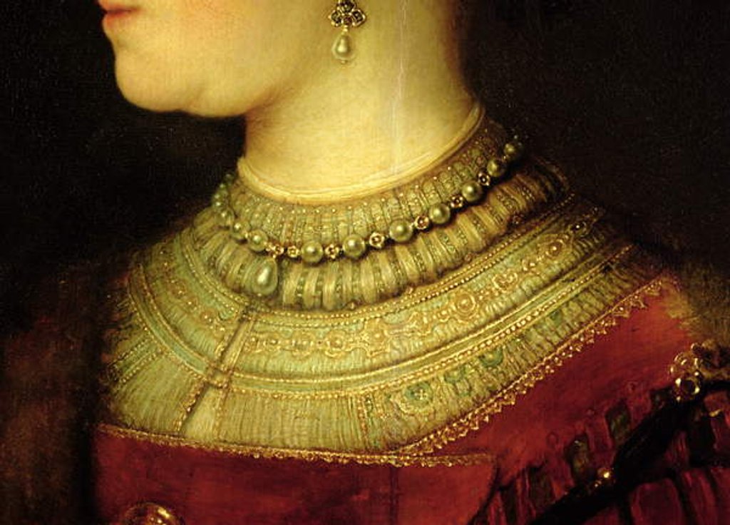 Detail of Portrait of Saskia van Uylenburgh in Rich Costume by Rembrandt Harmensz. van Rijn