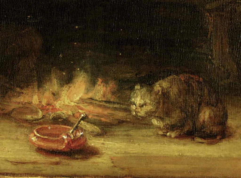 Detail of Cat by Rembrandt Harmensz. van Rijn
