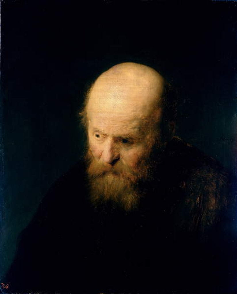 Detail of Head of a Bald, Old Man, 1632 by (studio of) Rembrandt Harmensz. van Rijn