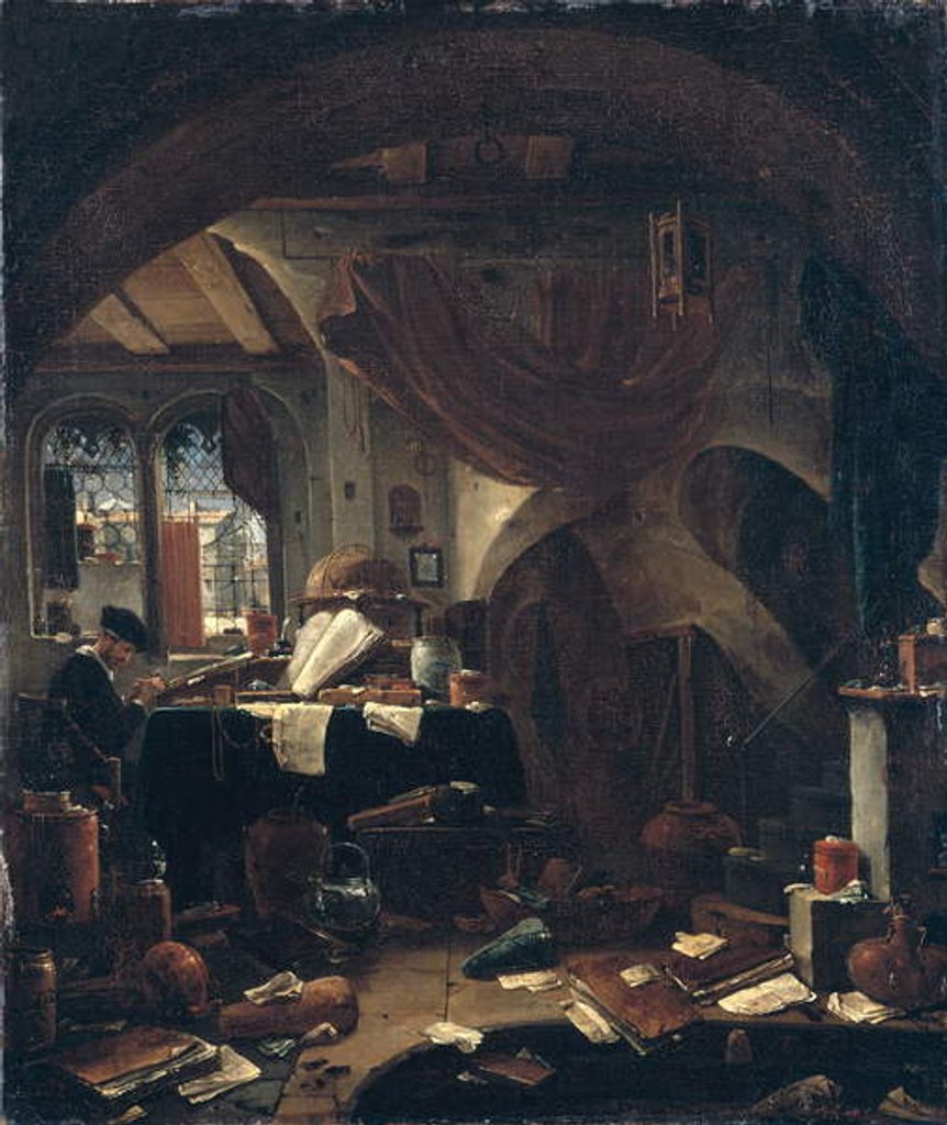 Detail of An Alchemist's Laboratory by Thomas Wyck