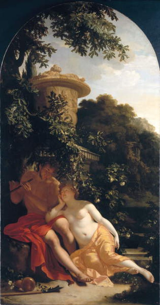 Detail of Shepherd and Shepherdess, 'The Amorous Shepherd',c. 1696 by Adriaan van der Werff