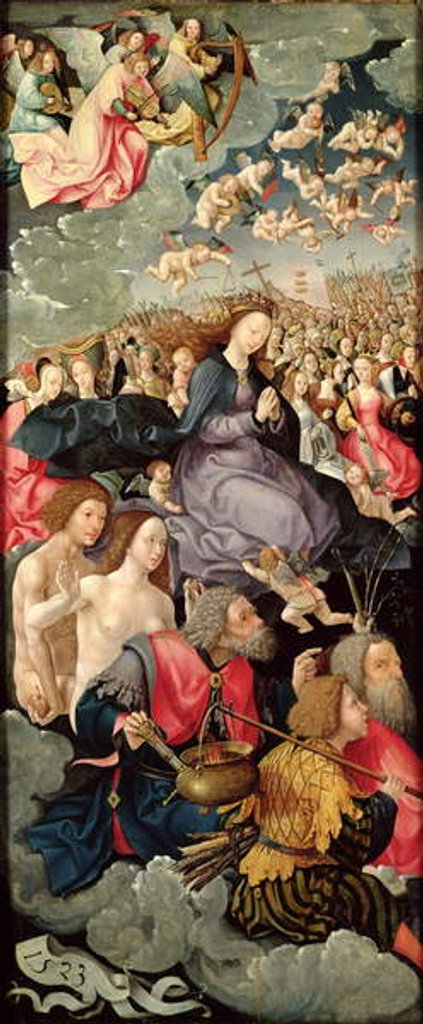 Detail of Left wing of Triptych with Adoration of the Trinity, 1523 by Jacob Cornelisz van Oostsanen