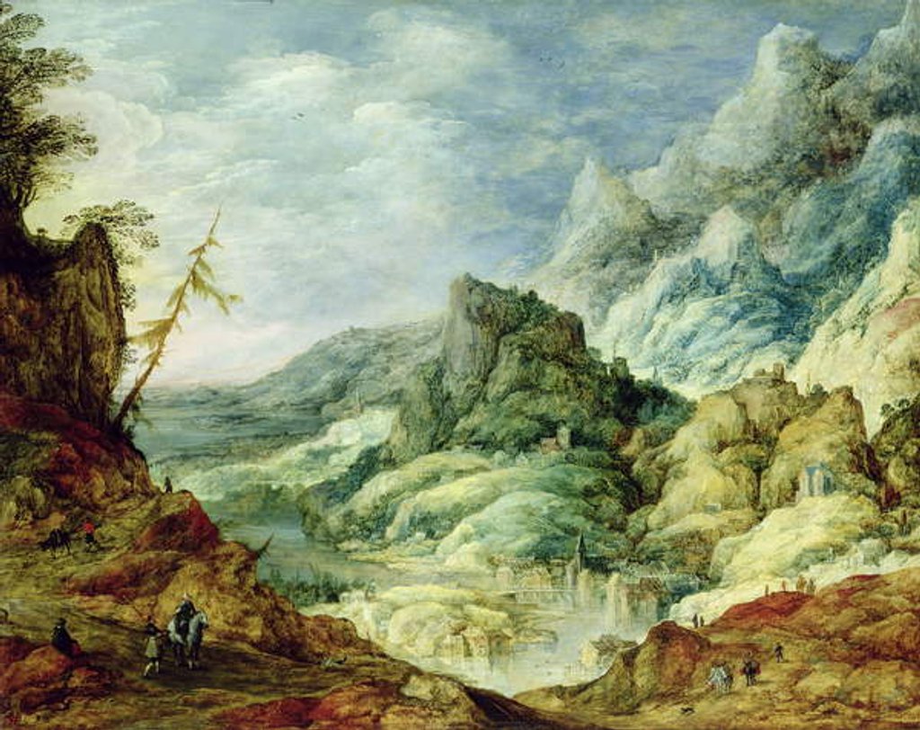 Detail of Alpine Landscape, c.1620 by Joos or Josse de The Younger Momper
