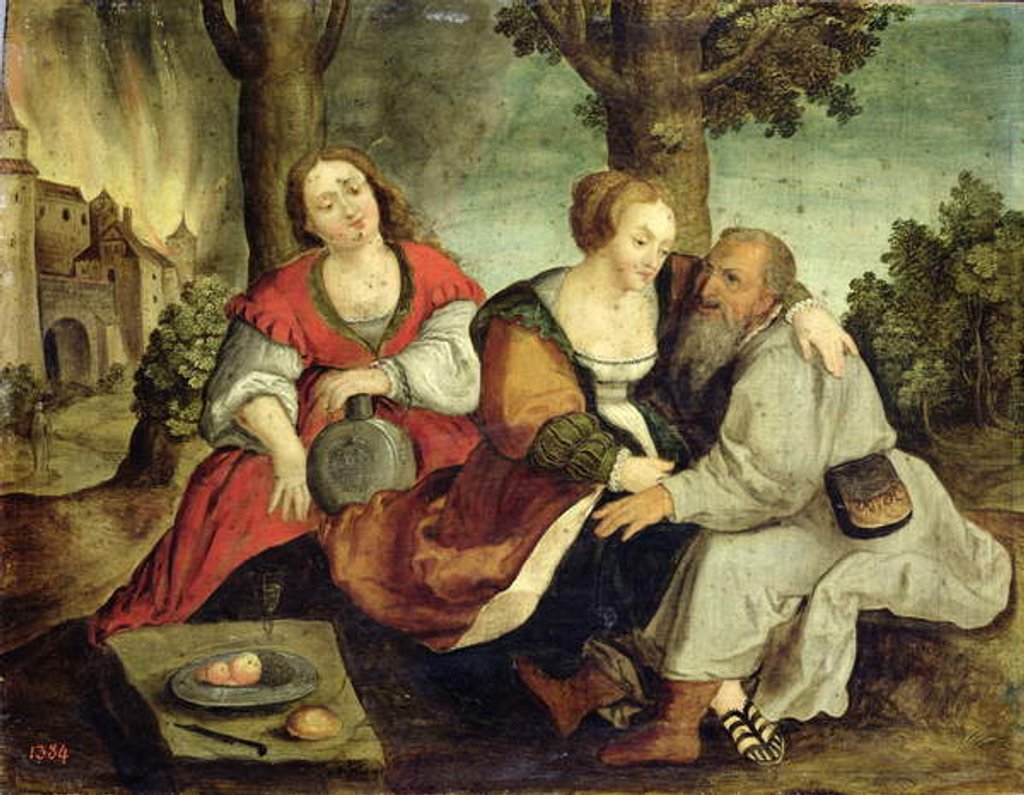 Detail of Lot and his Daughters, late 16th century by Dutch School