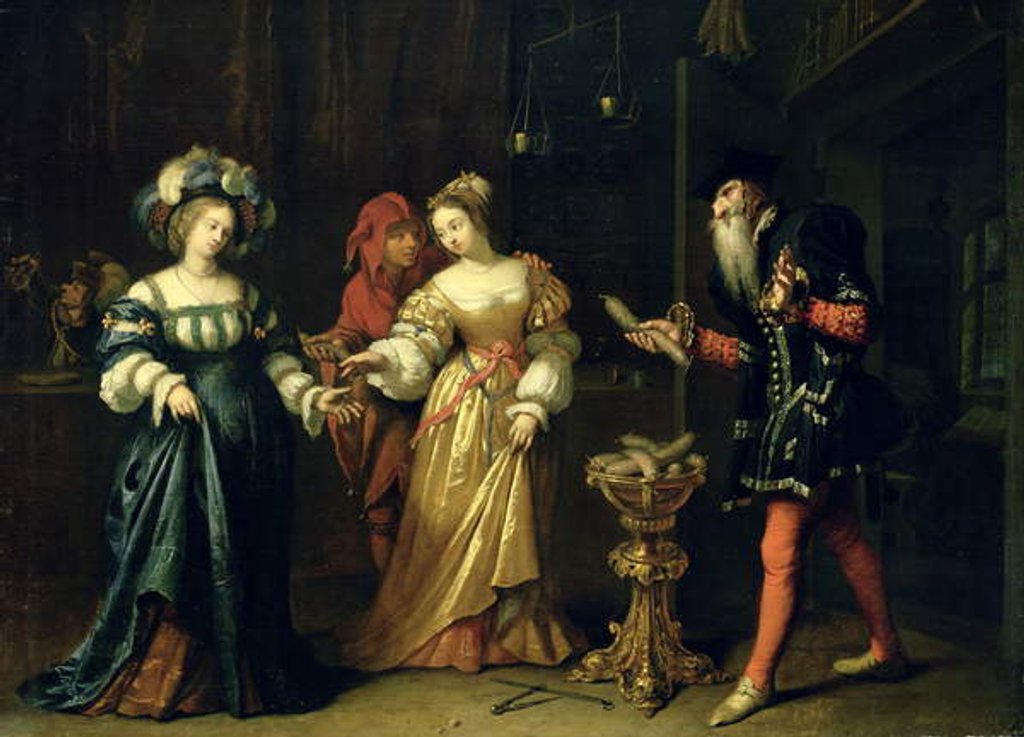 Detail of A Masked Joker, 1668 by Caspar Netscher