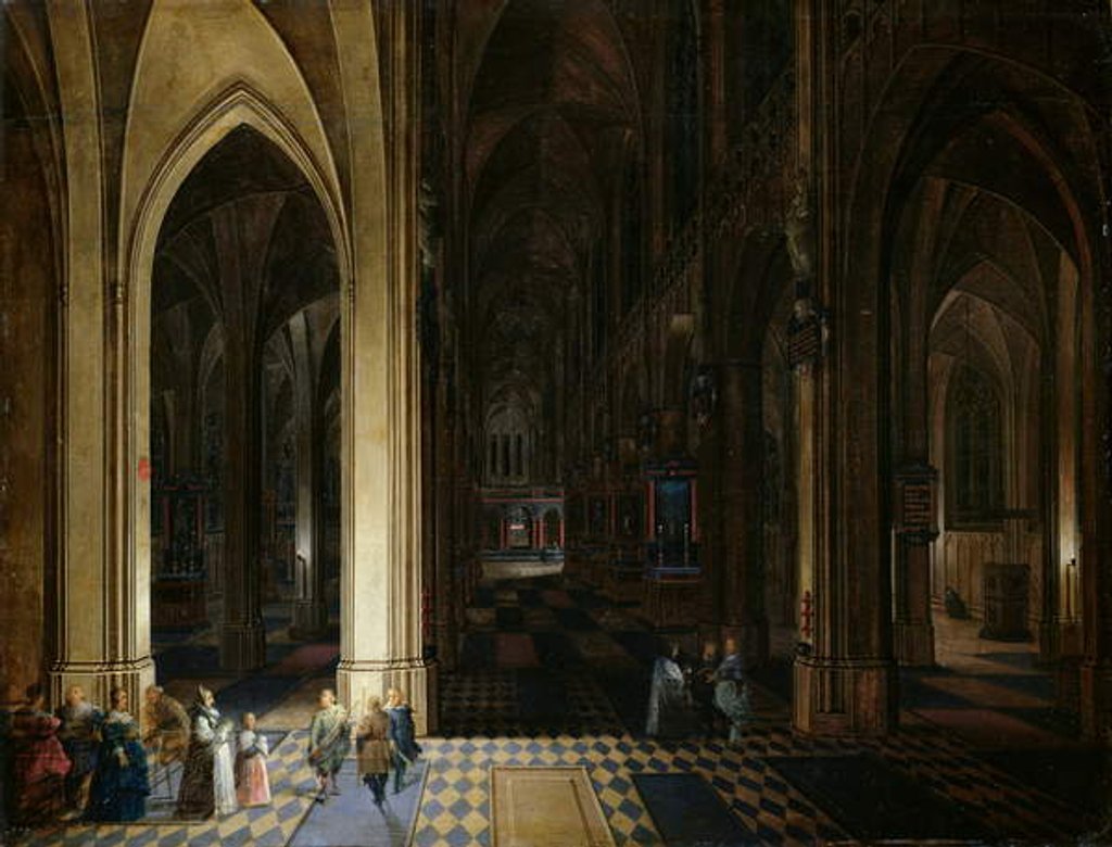 Detail of The Interior of Antwerp Cathedral by Candle and Torchlight by Pieter the Elder & Younger Neefs
