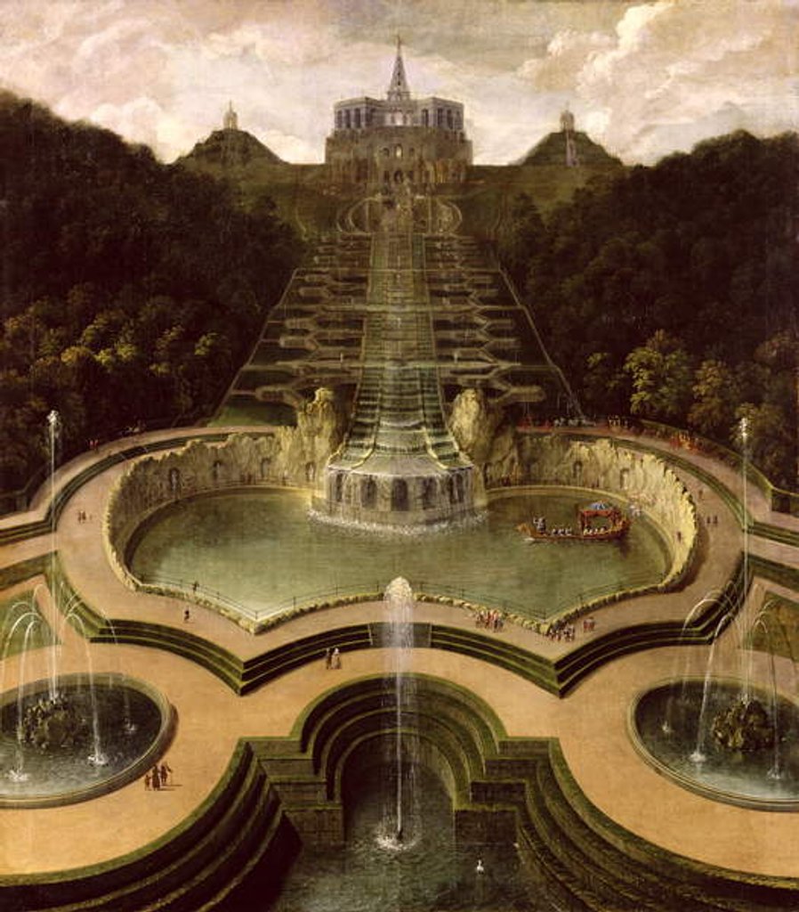 Detail of View of the Octagon over the Waterfalls and the Pools of Neptune, after 1716 by Jan van Nickelen